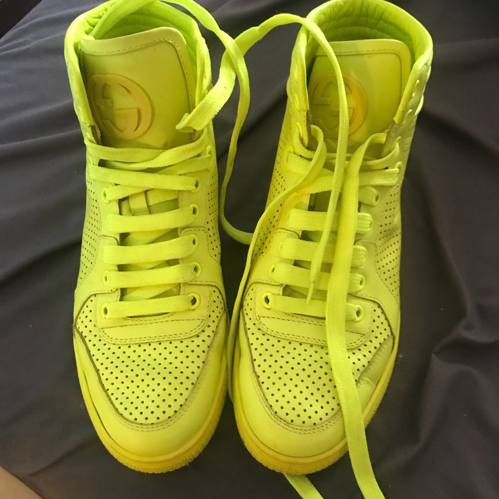 Gucci neon green sneakers
